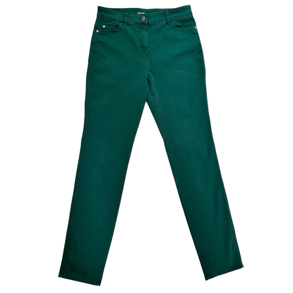Olsen Europe Dark Emerald Green Mona Slim Pants size 8